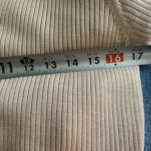 Studio Cream Ribbed Button Down Shirt - Picture 4 of 5